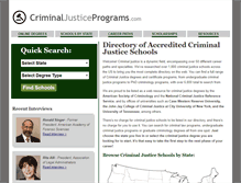 Tablet Screenshot of criminaljusticeprograms.com